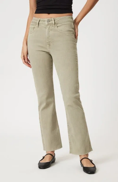 Mavi Jeans Anika High Waist Raw Hem Crop Flare Jeans In Green Flex Blue