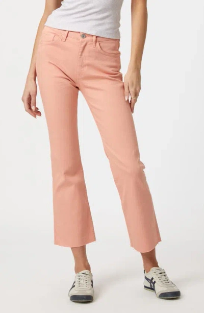 Mavi Jeans Anika High Waist Raw Hem Crop Flare Jeans In Light Salmon Flex Blue