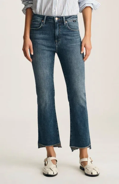 Mavi Jeans Anika Raw Hem Mid Rise Crop Flare Jeans In Blue