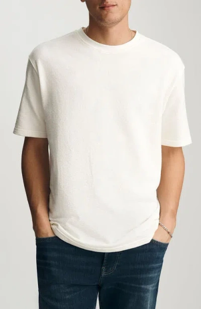 Mavi Jeans Antique White Textured Cotton Crewneck T-shirt