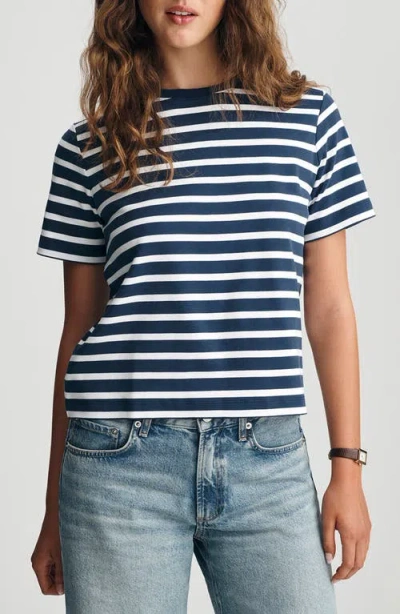 Mavi Jeans Audrey Stripe Cotton Interlock T-shirt In Blue