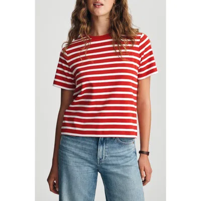 Mavi Jeans Audrey Stripe Cotton Interlock T-shirt In Red
