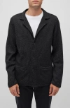 Mavi Jeans Black Mélange Knit 3-button Blazer In Black
