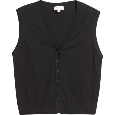 Mavi Jeans Button Front Cotton Sweater Vest In Black