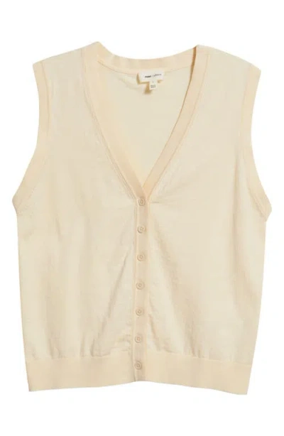 Mavi Jeans Button Front Cotton Sweater Vest In Neutral