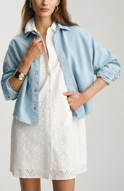 Mavi Jeans Carlia Bleached Denim Shirt In Blue