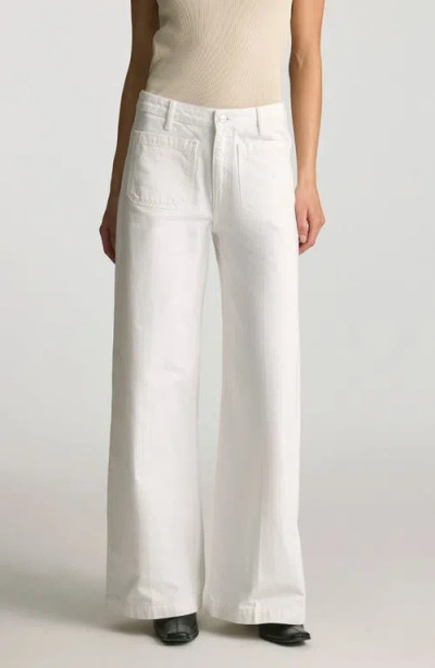 Mavi Jeans Christine Patch Pocket Wide Leg Jeans In White
