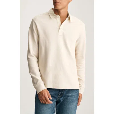 Mavi Jeans Contrast Collar Long Sleeve Polo In White