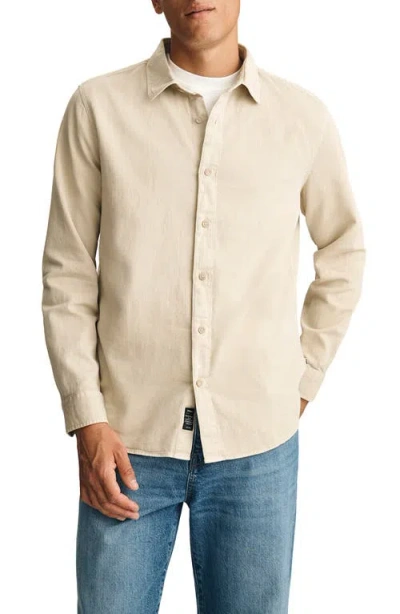 Mavi Jeans Cotton & Linen Button-up Shirt In Neutral