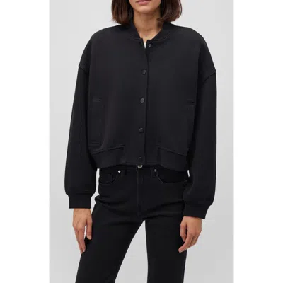 Mavi Jeans Cotton Blend Bomber Jacket In Black