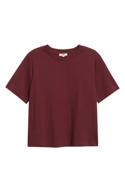 Mavi Jeans Cotton Crewneck T-shirt In Burgundy