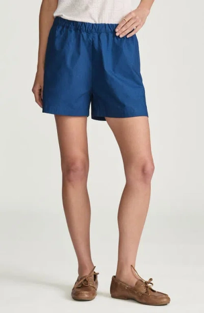Mavi Jeans Cotton Elastic Waist Shorts In Blue