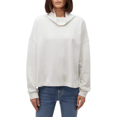 Mavi Jeans Cowl Neck Long Sleeve Jersey Top In Antique White
