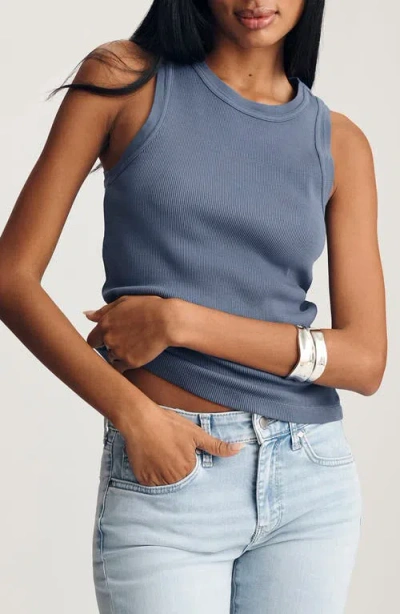 Mavi Jeans Crewneck Rib Tank In Blue