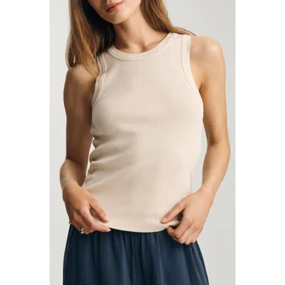 Mavi Jeans Crewneck Rib Tank In White