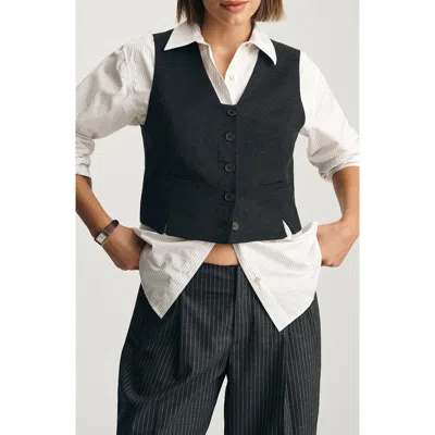 Mavi Jeans Crop Boxy Vest In Black