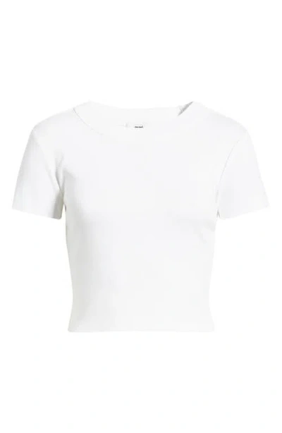 Mavi Jeans Crop Stretch Cotton T-shirt In White
