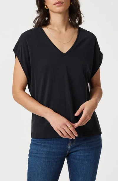 Mavi Jeans Dolman Sleeve V-neck Top In Black