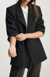 Mavi Jeans Double Breasted Blazer In Black