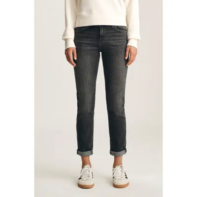 Mavi Jeans Emma Mid Rise Slim Boyfriend Jeans In Black