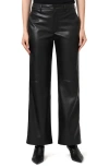 Mavi Jeans Faux Leather Wide Leg Pants In Black