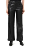 Mavi Jeans Faux Leather Wide Leg Pants In Black