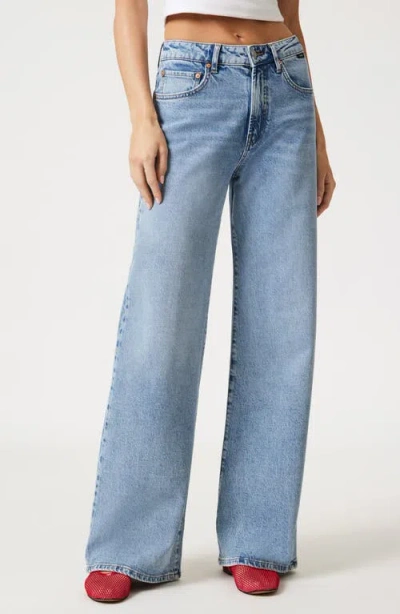 Mavi Jeans Florida High Waist Wide Leg Jeans In Light Brushed Classic Blue