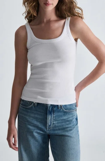 Mavi Jeans Frankie Rib Tank In White