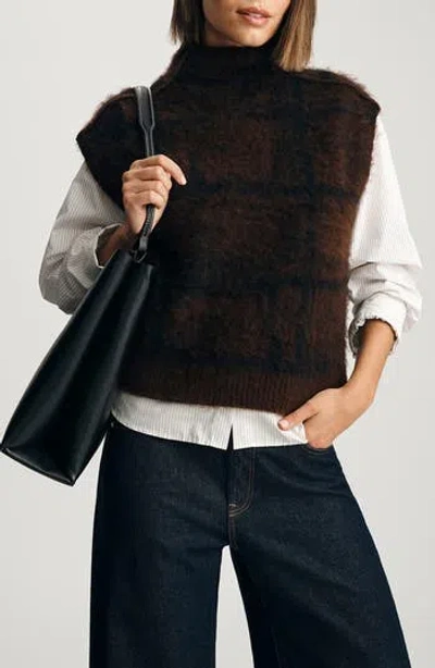 Mavi Jeans Funnel Neck Sweater Vest In Brown