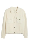 Mavi Jeans Fuzzy Cardigan In Antique White