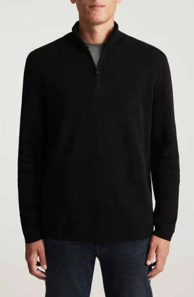 Mavi Jeans Half Zip Sweater In Black