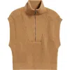 Mavi Jeans Half Zip Sweater Vest In Tigers Eye