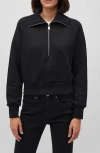 Mavi Jeans Half Zip Sweatshirt In Black