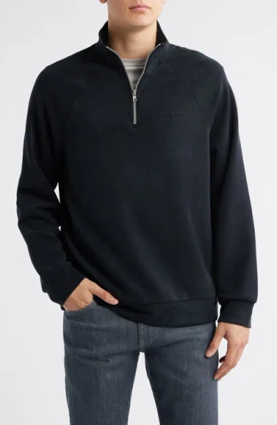 Mavi Jeans Half Zip Sweatshirt In Jet Black