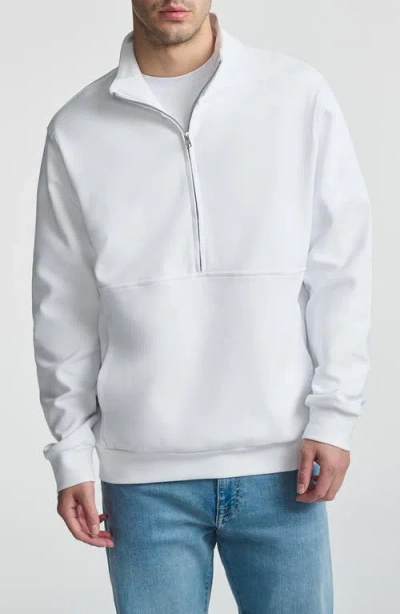 Mavi Jeans Half Zip Sweatshirt In White