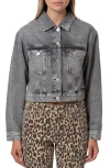 Mavi Jeans Harmony Crop Denim Jacket In Light Smoke Denim