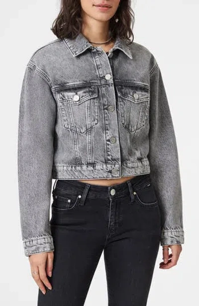 Mavi Jeans Harmony Crop Denim Jacket In Light Smoke Denim