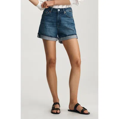 Mavi Jeans Heidi High Waist Cuffed Relaxed Denim Shorts In Blue
