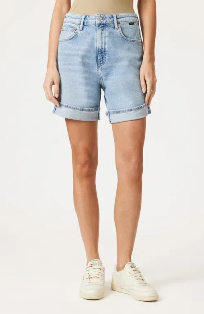 Mavi Jeans Heidi High Waist Cuffed Relaxed Denim Shorts In Light Blue 90s