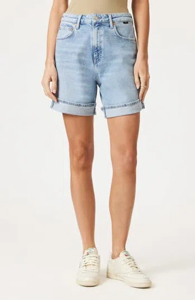 Mavi Jeans Heidi High Waist Cuffed Relaxed Denim Shorts In Blue