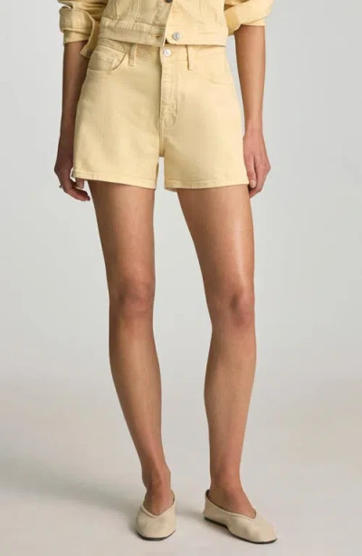 Mavi Jeans Heidi High Waist Denim Shorts In Yellow