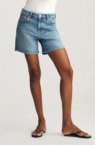 Mavi Jeans Heidi High Waist Mid Thigh Denim Shorts In Blue