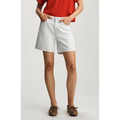 Mavi Jeans Heidi High Waist Mid Thigh Denim Shorts In White