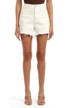 Mavi Jeans Heidi High Waist Relaxed Denim Cutoff Shorts In Off White Denim