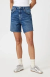Mavi Jeans Heidi High Waist Relaxed Denim Shorts In Dark