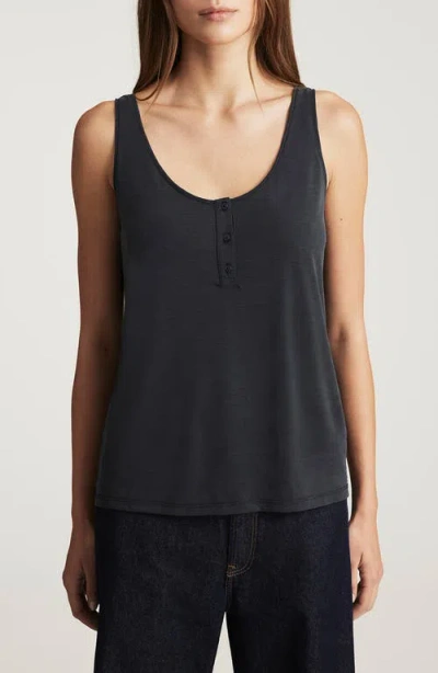 Mavi Jeans Henley Tank In Black