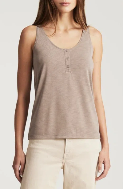 Mavi Jeans Henley Tank In Brown