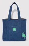 Mavi Jeans Indigo Turtles Denim Tote Bag In Light Blue