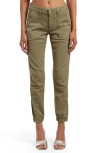 Mavi Jeans Ivy Luxe Twill Ankle Straight Leg Pants In Green Luxe Twill
