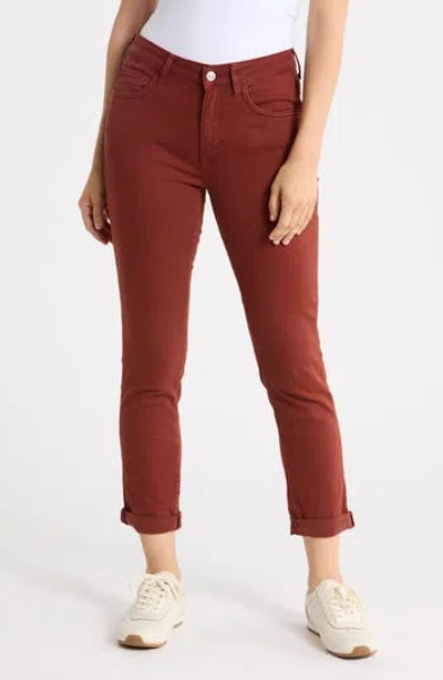 Mavi Jeans Kathleen Mid Rise Ankle Cuff Pants In Andorra Flex Blue